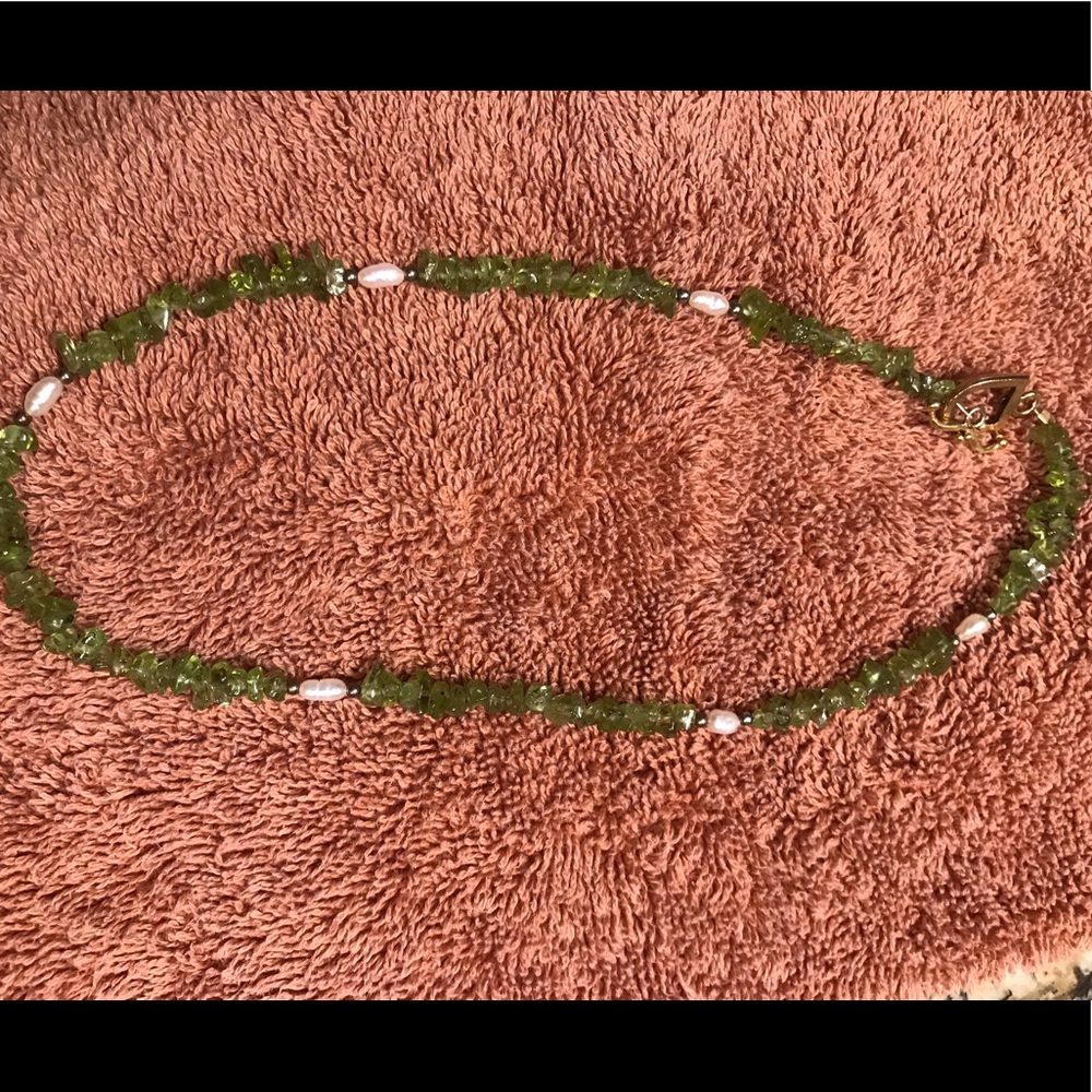 Green Citrine Necklace with toggle clasp